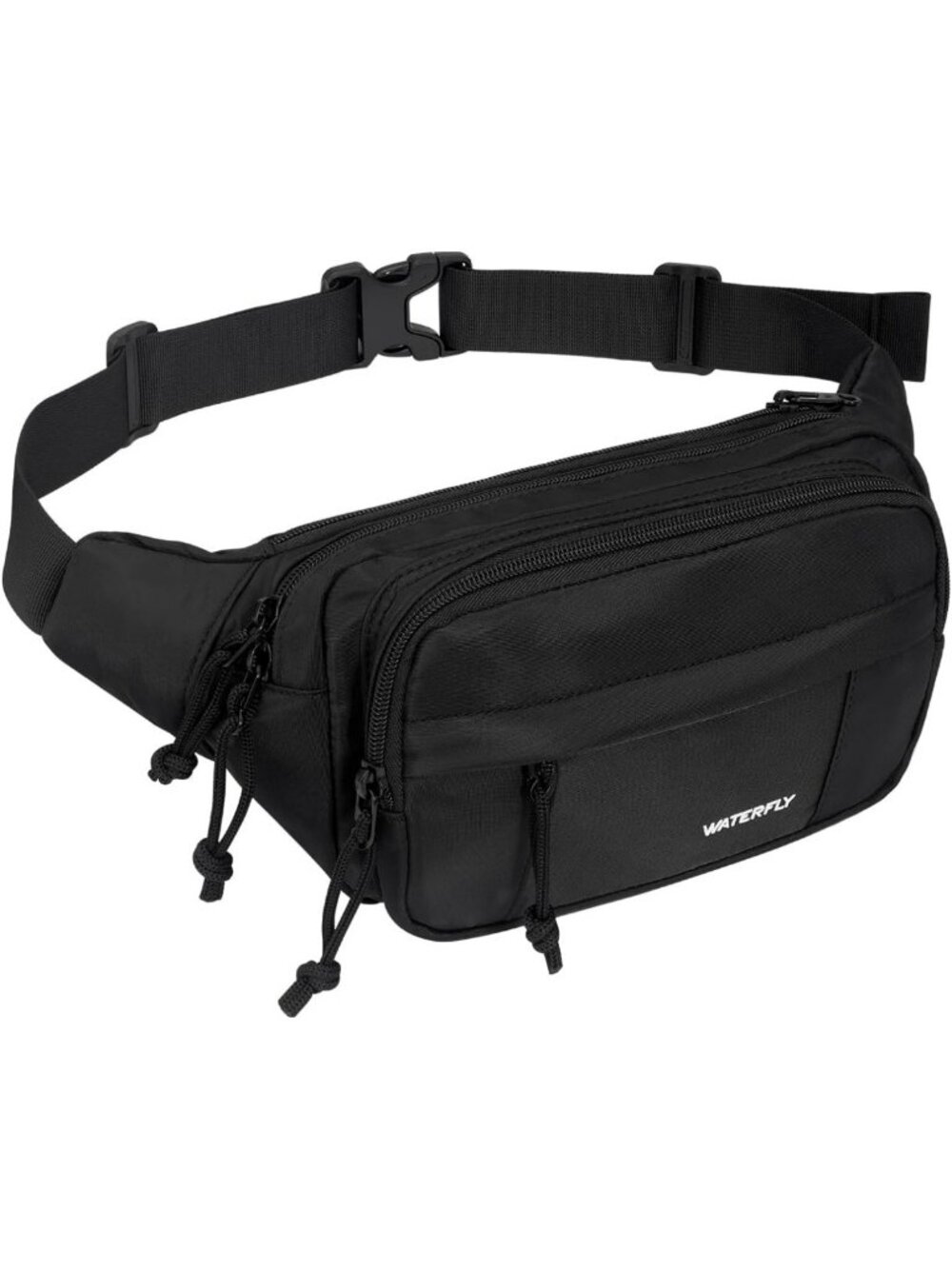Large Fanny Pack with 5 Zipper Pockets | Adjustable Waist Bag for Travel